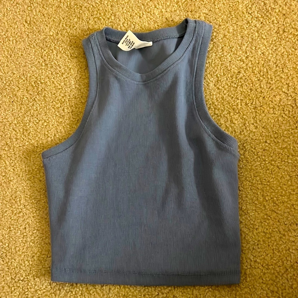 Blue cute tank top! Crop tank!